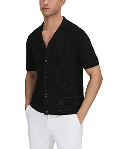 Reiss Heartwood Embroidered Shirt In Black