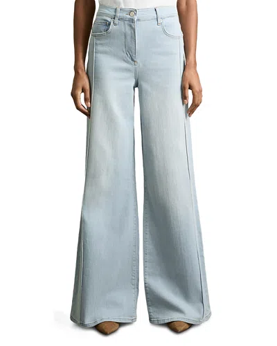 Reiss Heather High Rise Wide Leg Jeans In Light In Light Blue