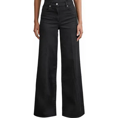 Reiss Heather Wide Leg Jeans In Black