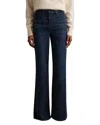 Reiss Dark Blue Petite Stretch Cotton Wide Leg Jeans In Dark Blue