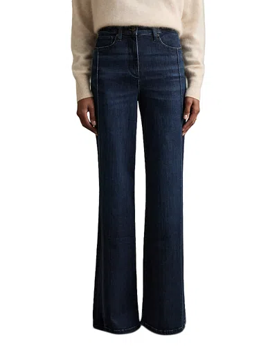 REISS HEATHER WIDE LEG JEANS IN DARK BLUE