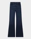 Reiss Dark Blue Petite Stretch Cotton Wide Leg Jeans In Darkblue