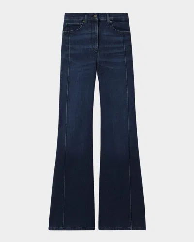 Reiss Heather Wide-leg Stretch Cotton Jeans In Darkblue