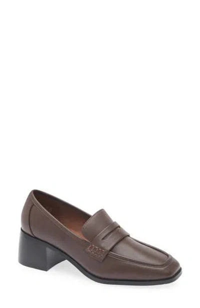 Reiss Heidi Penny Loafer Pump In Brown