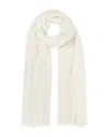 Reiss Heidi Plain Wool-blend Lightweight Scarf In Off White