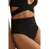 Reiss Helena High Waist Bikini Bottoms In Black