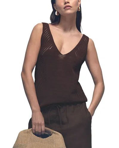 Reiss Helena Open Stitch Vest In Brown