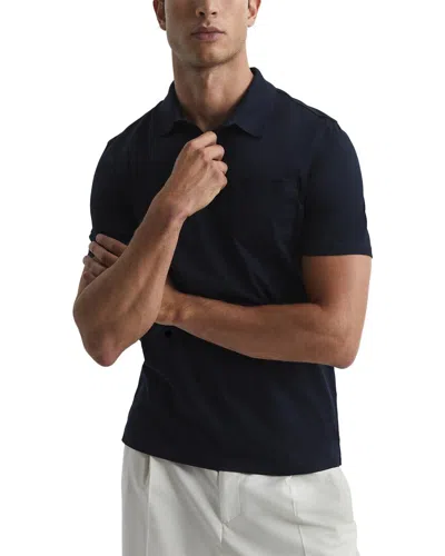 Reiss Hendrix Mercerized Polo Shirt In Black