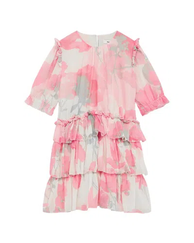 Reiss Kids' Henrietta Tiered Printed Dress In Multi