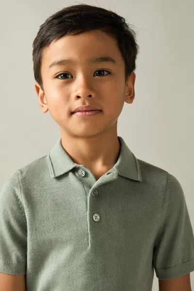 Reiss Herb Green Manor Merino Polo Shirt