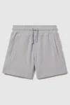 Reiss Kids' Hester - Silver Junior Textured Cotton Drawstring Shorts, Age 4-5 Years