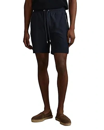 Reiss Vulcan - Navy Towelling Drawstring Shorts, M