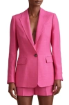 Reiss Womens Pink Hewey Slim-fit Single-breasted Woven Blazer In Pink