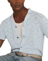 Reiss Royce Open Stitch Button-up Polo Sweater