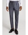 Reiss Airforce Blue Textured Wool Slim Fit Trousers