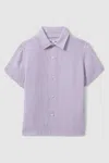 Reiss Kids' Holiday - Orchid Short Sleeve Linen Shirt, Uk 13-14 Yrs