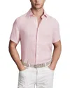 Reiss Holiday Linen Shirt Top In Pink