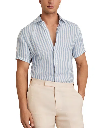 REISS HOLIDAY SHORT SLEEVE LINEN SHIRT