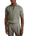 Reiss Pistachio Holiday Slim Fit Linen Button-through Shirt In Pistachio