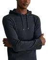 Reiss Midnight Navy Merino Wool Drawstring Hoodie In Blue