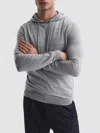 Reiss Holland Merino Wool Solid Regular Fit Hoodie In Soft Grey