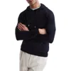 Reiss Holland Solid Wool Hoodie In Black