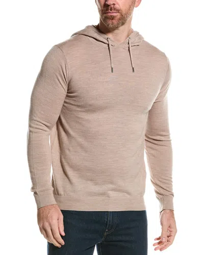 Reiss Holland Wool Hoodie In Brown