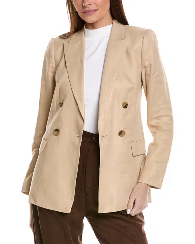 Reiss Hollie Linen-blend Blazer In Beige