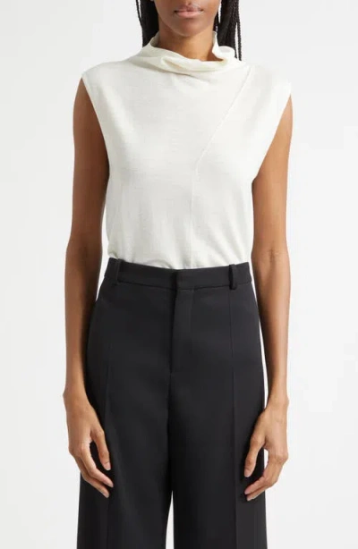 Reiss Honey Cowl Neck Sleeveless Wool Sweater In White