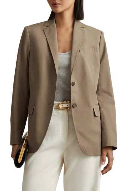 Reiss Hope - Taupe Single Breasted Cotton Blazer, Us 2