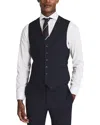 Reiss Hope Travel Plain Weave Wool-blend Vest In Blue