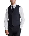 Reiss Hope Travel Plain Weave Wool-blend Vest In Blue