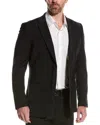 Reiss Chocolate Brown Single-breasted Wool Blend Blazer Slim Fit In Black