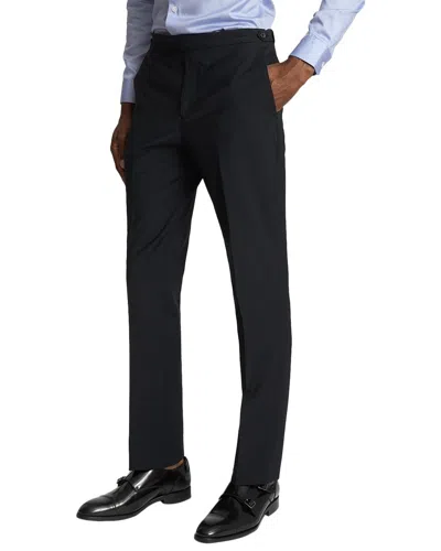 Reiss Hope Wool-blend Travel Plain Weave Pant In Black