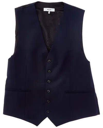 Reiss Hope Wool-blend Waistcoat In Blue
