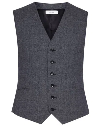 Reiss Host Wool-blend Vest In Gray