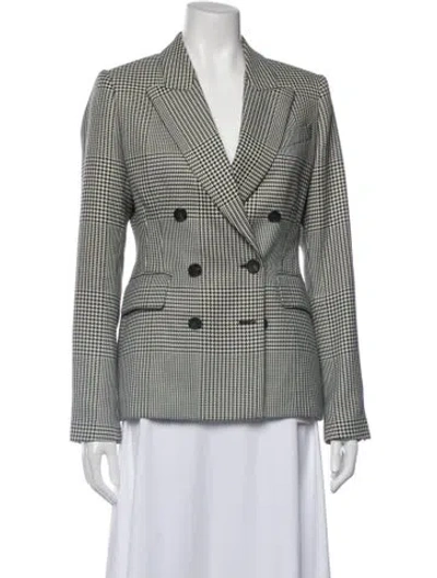 Pre-owned Reiss Houndstooth Print Blazer In Green