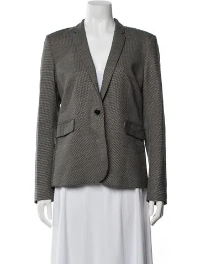 Pre-owned Reiss Houndstooth Print Blazer In Grey