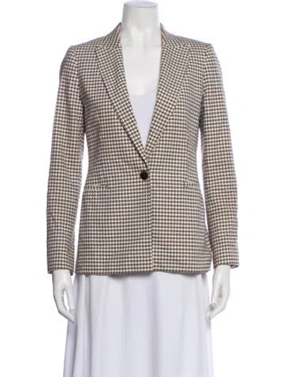 Pre-owned Reiss Houndstooth Print Blazer In Multi