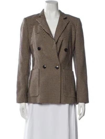 Pre-owned Reiss Houndstooth Print Blazer In Neutral