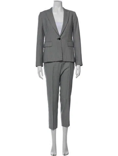 Pre-owned Reiss Houndstooth Print Pantsuit In Silver