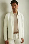 Reiss Off White Hudson Textured Zip-through Jacket