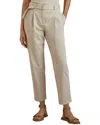 Reiss Hutton Belted Taper Trouser In Neutral