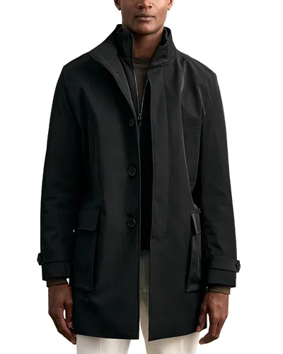 Reiss Hybrid Overcoat With Removable Interior In Black