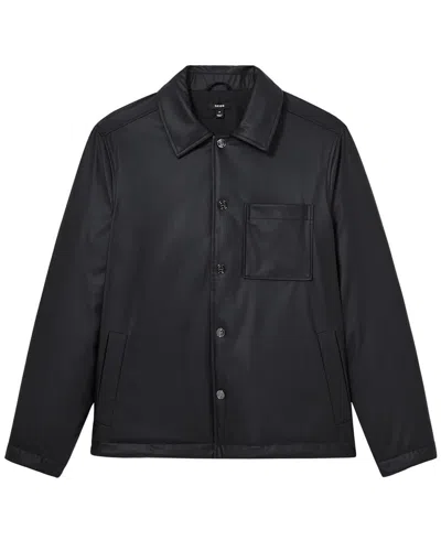 Reiss Parker Nylon Patch Pocket Casual Shirt In Black