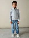 Reiss Iced Blue Blackhall 3-9 Yrs Merino Wool Half-zip Funnel Neck Jumper