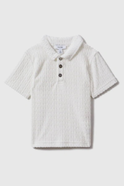 Reiss Kids' Iggy - White Towelling Polo Shirt, Uk 13-14 Yrs