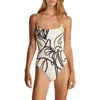 Reiss Imogen Floral Print Square Neck One Piece Swimsuit
