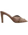 Reiss Imogen Leather Woven Heeled Mule In Pink