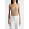 Reiss Gold Metallic Vest Top In Gold